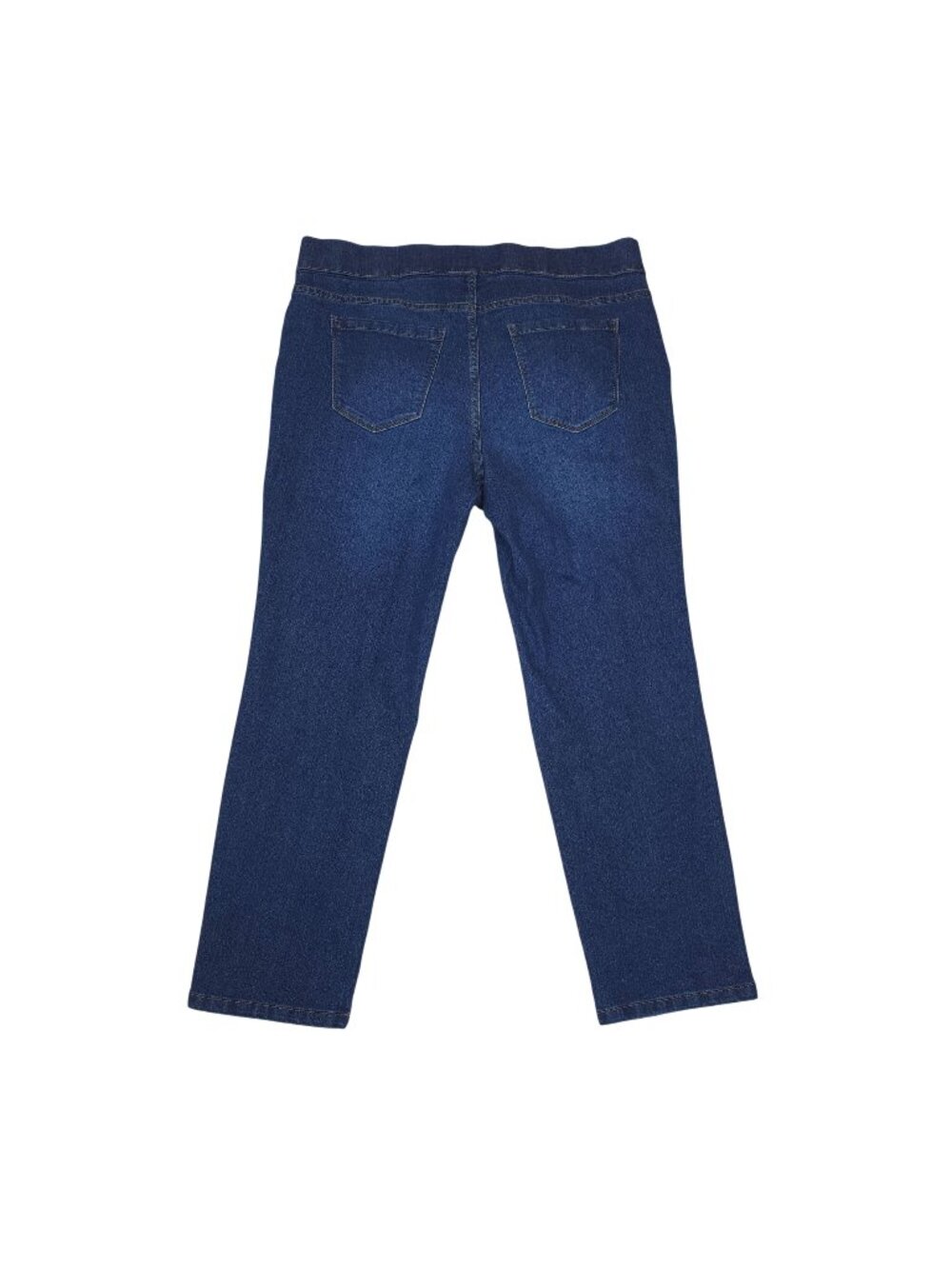Terra & Sky Womens Pull-On Straight Leg Jeans Plus Size 0X 14W Dark Wash Denim